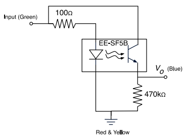 Schematic for reflective light sensor