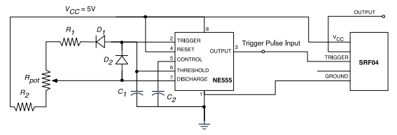 Schematic for the ultrasonic sensor